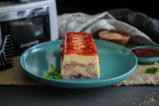 Biscuit helado de queso y fresas