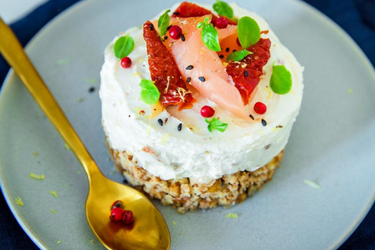 Cheesecake de salmón y tomates secos