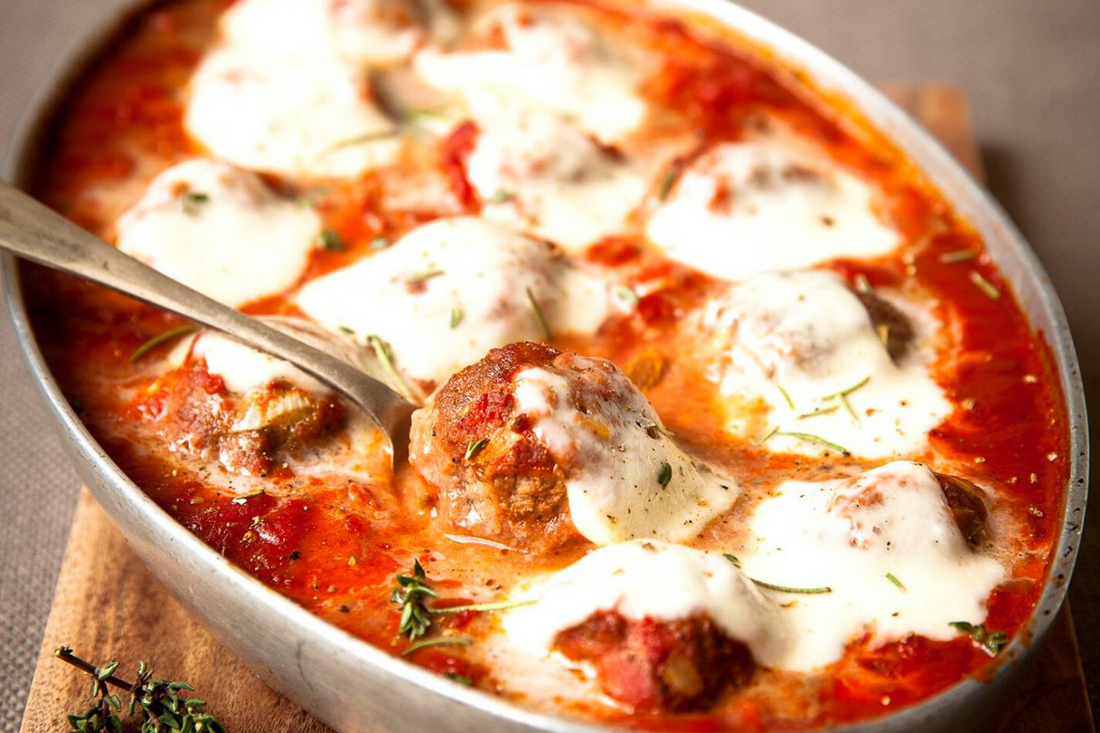 Gratinado de albondigas de ternera